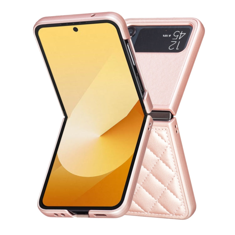 For Samsung Galaxy Z Flip4 Rhombus-shaped Leather Back Cover Phone Case