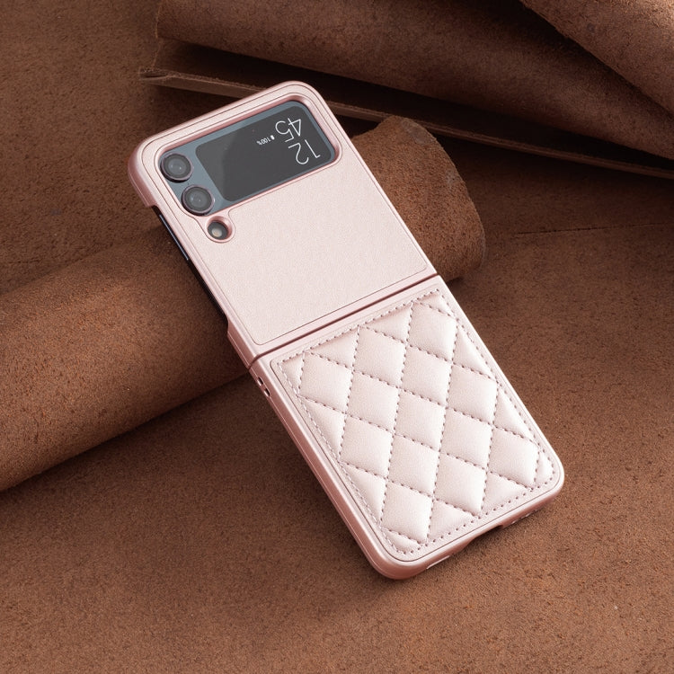 For Samsung Galaxy Z Flip4 Rhombus-shaped Leather Back Cover Phone Case