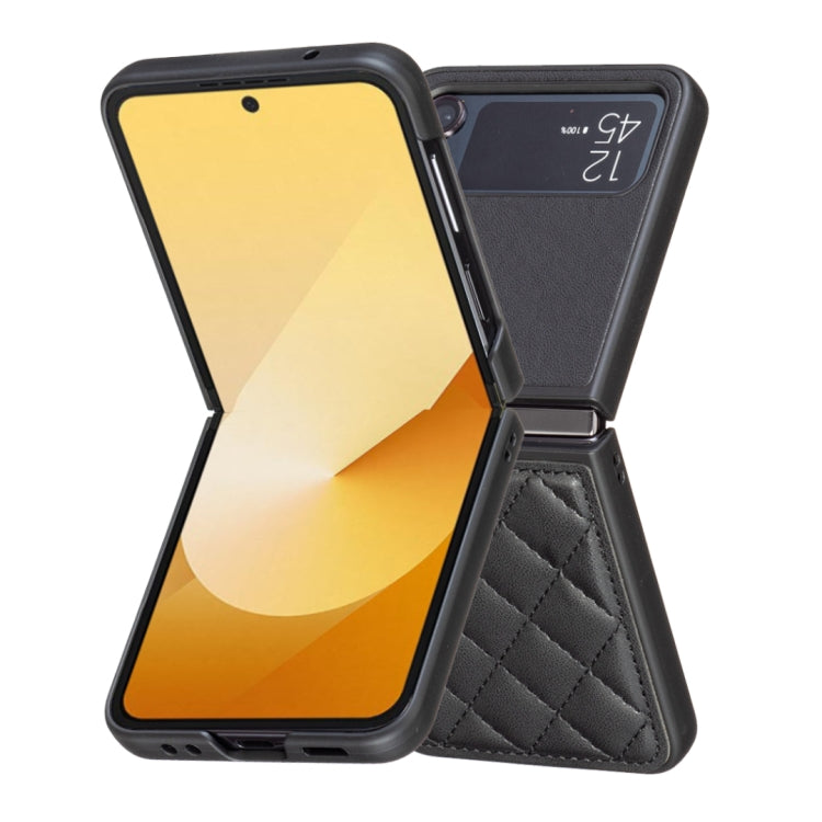For Samsung Galaxy Z Flip3 Rhombus-shaped Leather Back Cover Phone Case