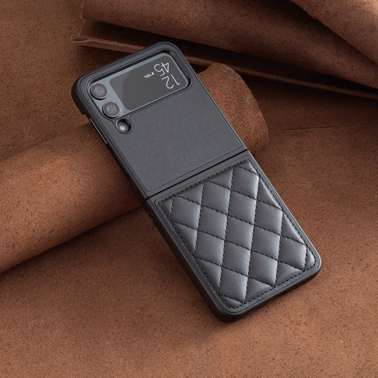 For Samsung Galaxy Z Flip3 Rhombus-shaped Leather Back Cover Phone Case