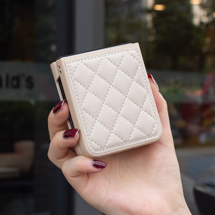 For Samsung Galaxy Z Flip3 Rhombus-shaped Leather Back Cover Phone Case