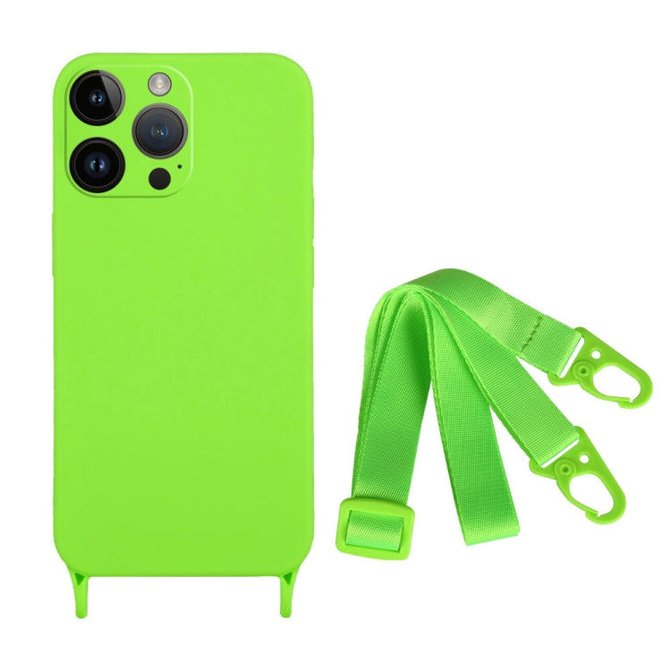 For iPhone 14 Pro Fine Hole Silicone Phone Case with Lanyard