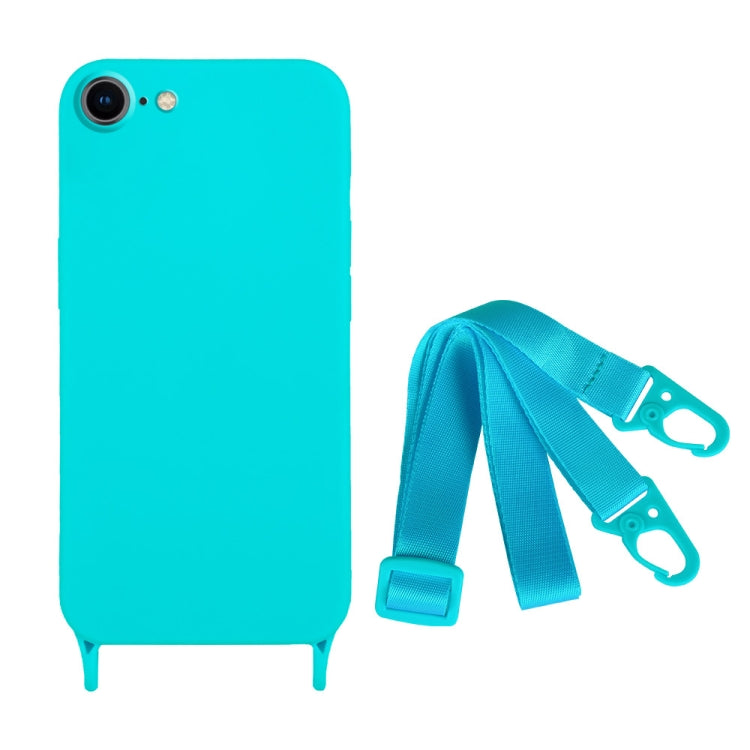 For iPhone SE 2022 / 2020 Fine Hole Silicone Phone Case with Lanyard