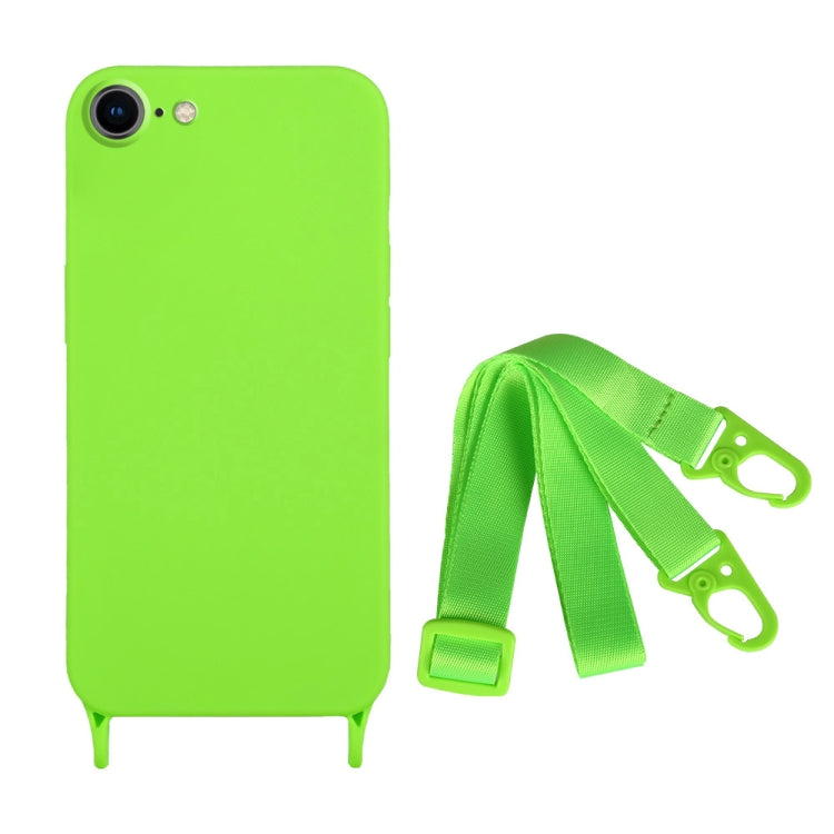 For iPhone SE 2022 / 2020 Fine Hole Silicone Phone Case with Lanyard