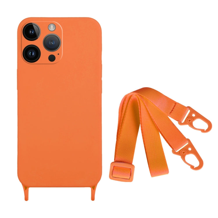 For iPhone 13 Pro Fine Hole Silicone Phone Case with Lanyard