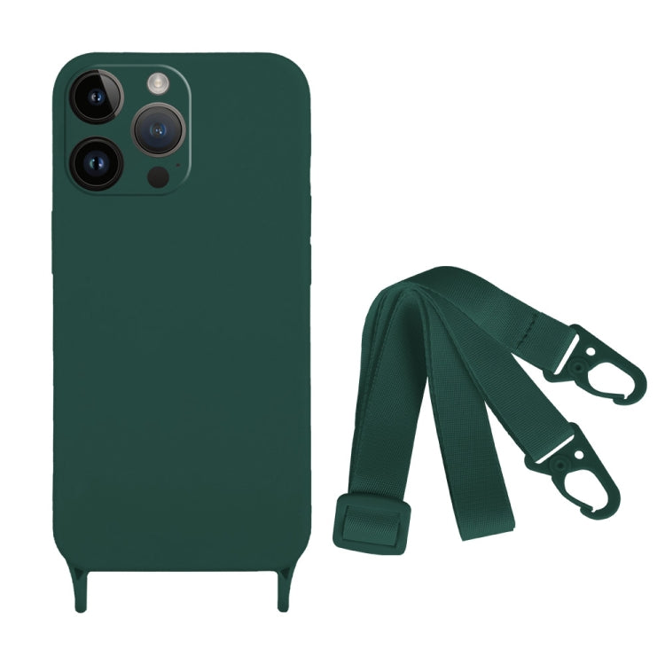 For iPhone 13 Pro Fine Hole Silicone Phone Case with Lanyard