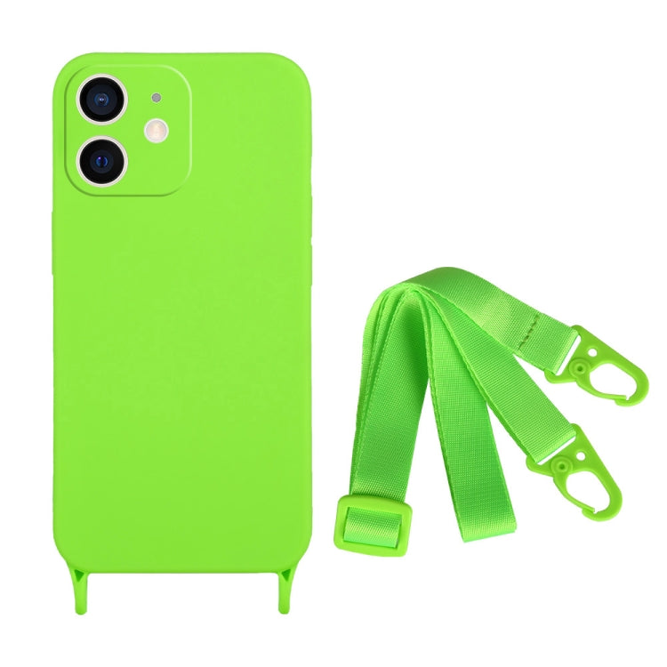 For iPhone 12 Fine Hole Silicone Phone Case with Lanyard