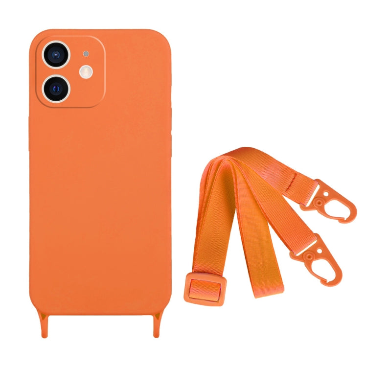 For iPhone 12 Fine Hole Silicone Phone Case with Lanyard