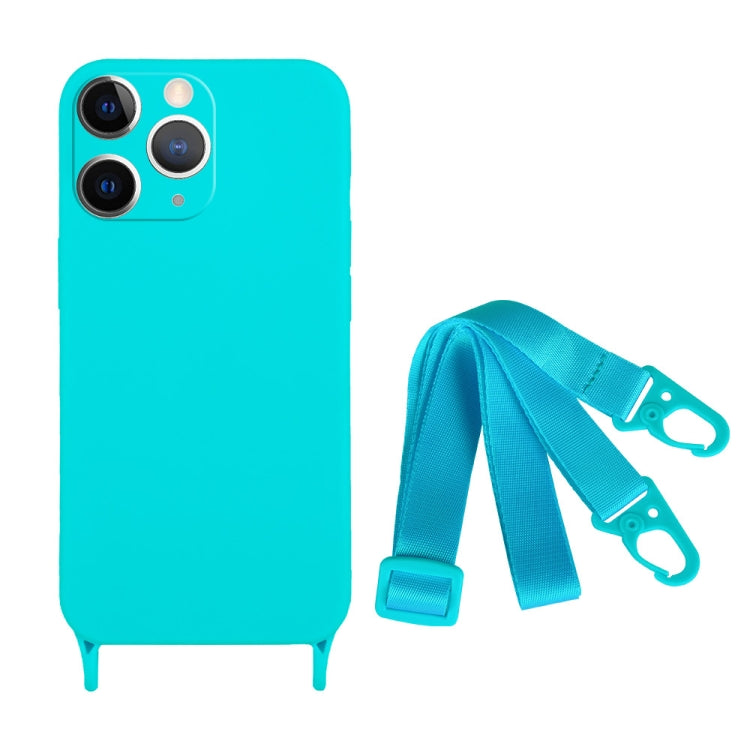 For iPhone 11 Pro Max Fine Hole Silicone Phone Case with Lanyard
