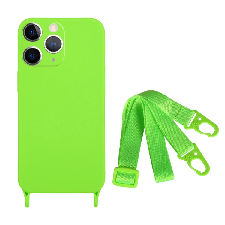 For iPhone 11 Pro Max Fine Hole Silicone Phone Case with Lanyard