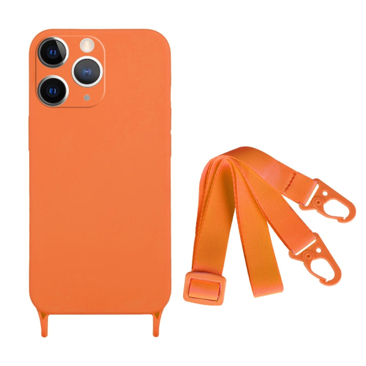 For iPhone 11 Pro Max Fine Hole Silicone Phone Case with Lanyard