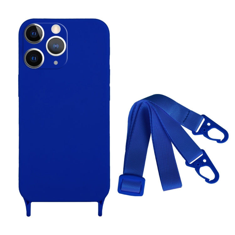For iPhone 11 Pro Fine Hole Silicone Phone Case with Lanyard