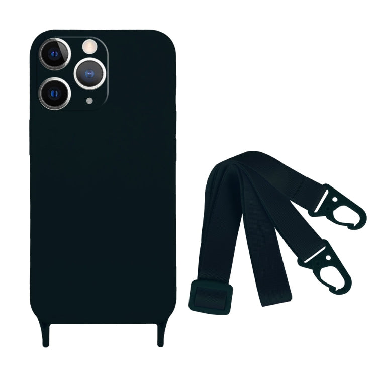 For iPhone 11 Pro Fine Hole Silicone Phone Case with Lanyard