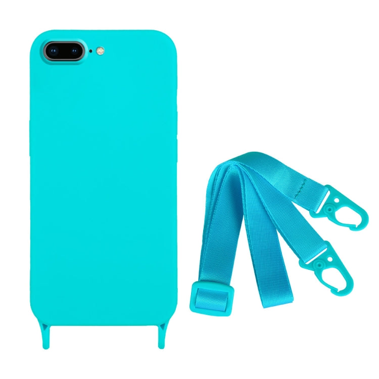 For iPhone 8 Plus / 7 Plus Fine Hole Silicone Phone Case with Lanyard