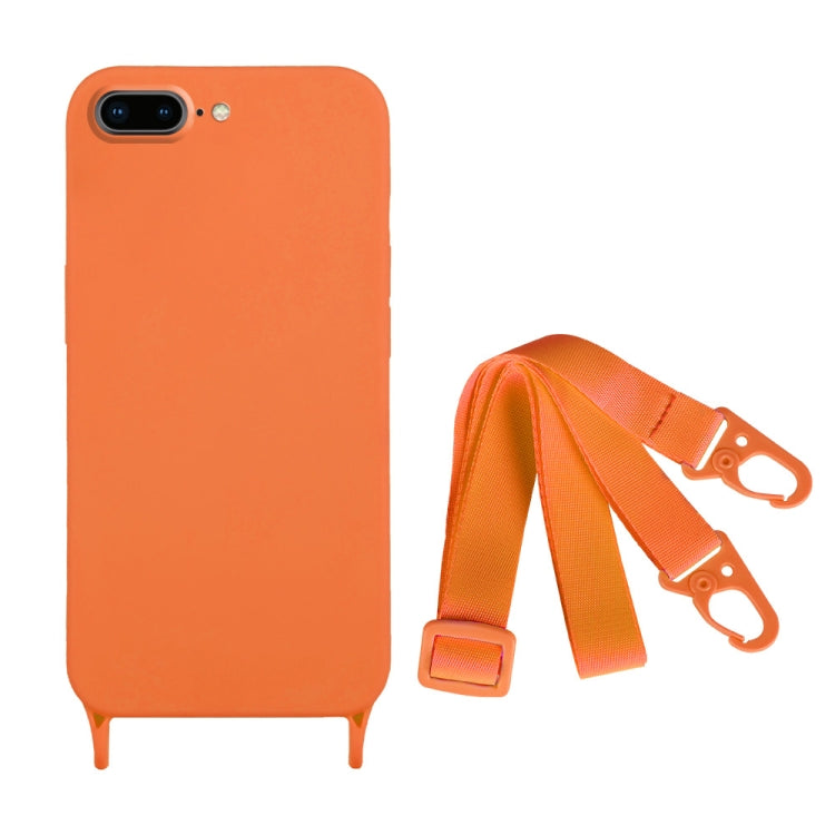 For iPhone 8 Plus / 7 Plus Fine Hole Silicone Phone Case with Lanyard