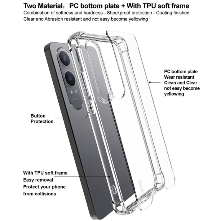 For OnePlus Nord CE4 Lite IMAK Space Shield PC + TPU Airbag Shockproof Phone Case - Transparent