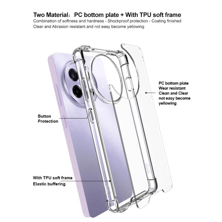 For OnePlus Ace 5 / Ace 5 Pro / 13R IMAK Space Shield PC + TPU Airbag Shockproof Phone Case - Transparent