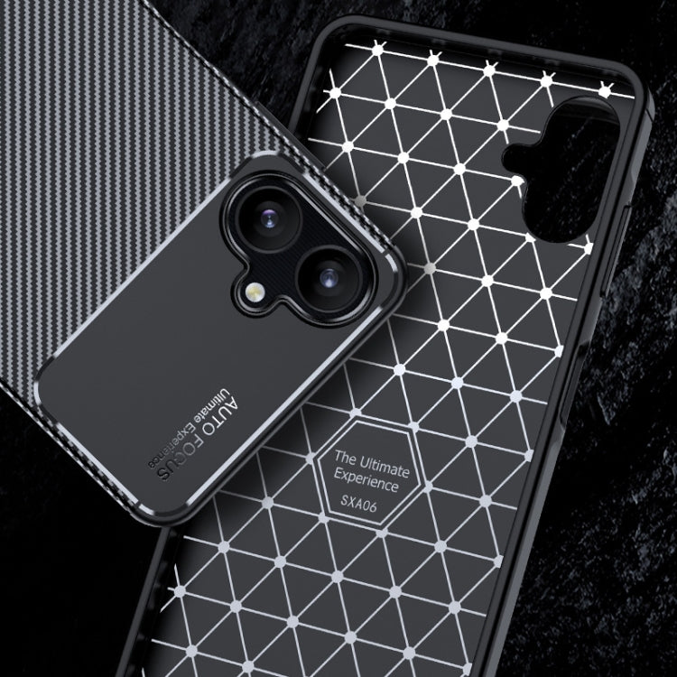 For Samsung Galaxy A06 4G Carbon Fiber Texture Shockproof TPU Phone Case - Black