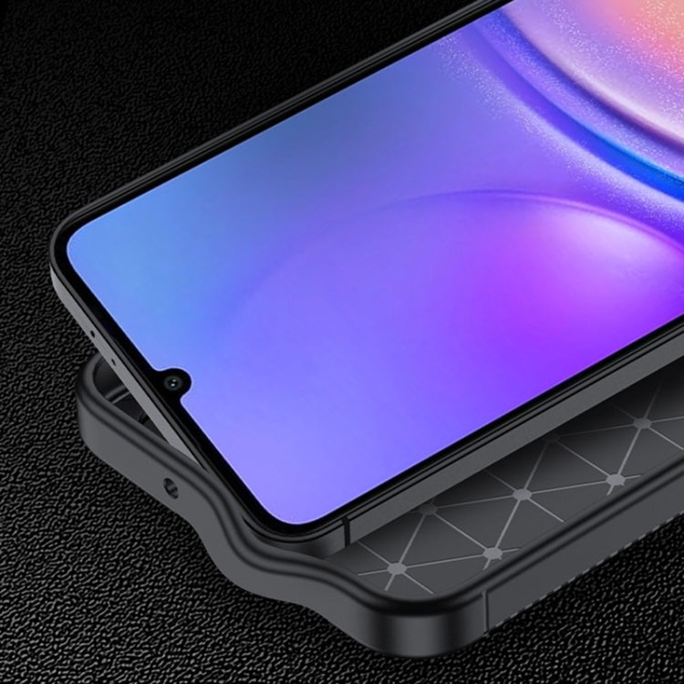 For Samsung Galaxy A06 4G Carbon Fiber Texture Shockproof TPU Phone Case - Black