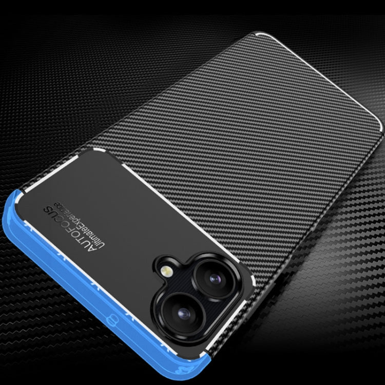 For Samsung Galaxy A06 4G Carbon Fiber Texture Shockproof TPU Phone Case - Black