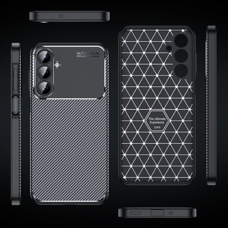 For Samsung Galaxy A16 5G Carbon Fiber Texture Shockproof TPU Phone Case - Black