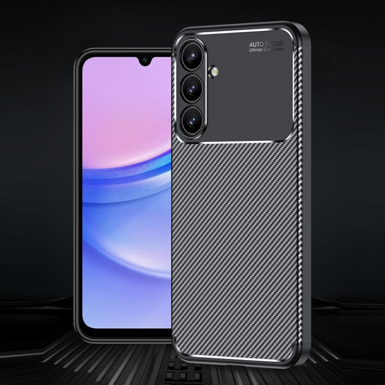 For Samsung Galaxy A16 5G Carbon Fiber Texture Shockproof TPU Phone Case - Black