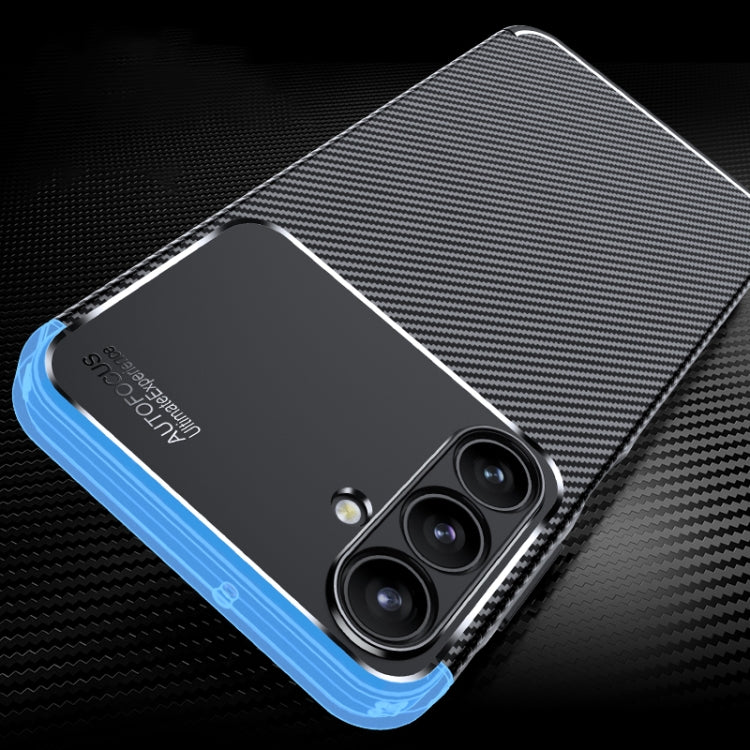 For Samsung Galaxy A16 5G Carbon Fiber Texture Shockproof TPU Phone Case - Black