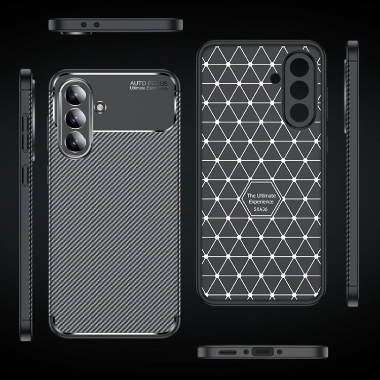 For Samsung Galaxy A36 5G Carbon Fiber Texture Shockproof TPU Phone Case - Black