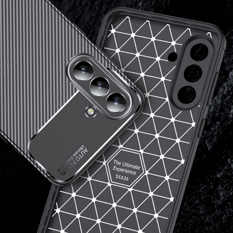 For Samsung Galaxy A36 5G Carbon Fiber Texture Shockproof TPU Phone Case - Black