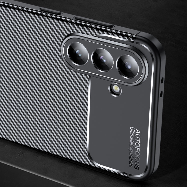 For Samsung Galaxy A36 5G Carbon Fiber Texture Shockproof TPU Phone Case - Black