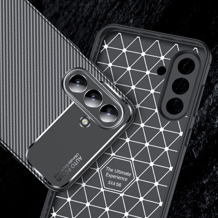 For Samsung Galaxy A56 5G Carbon Fiber Texture Shockproof TPU Phone Case - Black