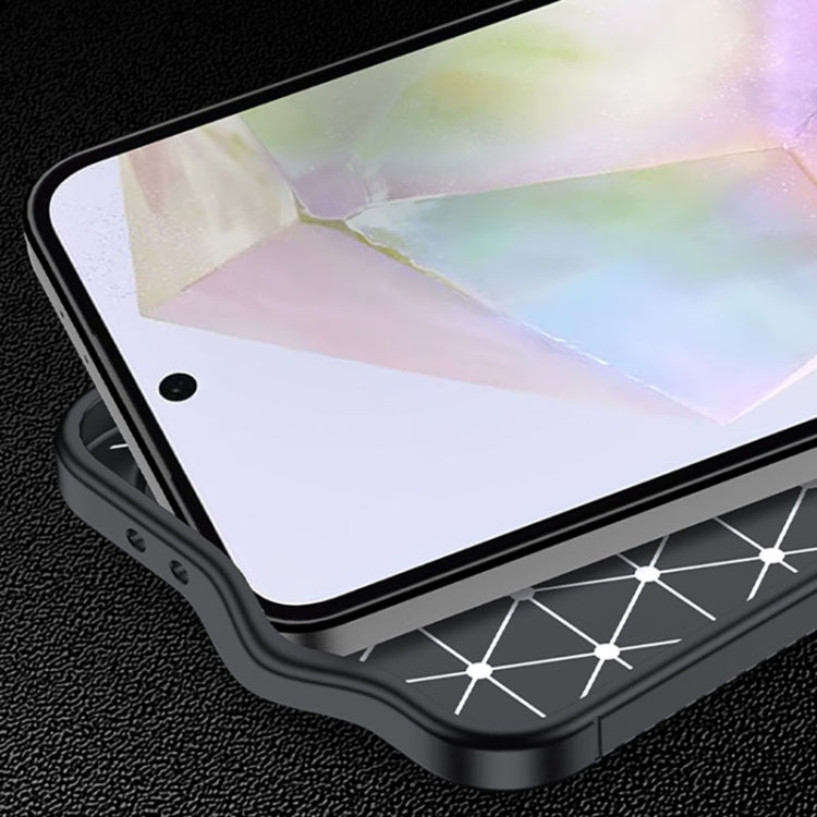 For Samsung Galaxy A56 5G Carbon Fiber Texture Shockproof TPU Phone Case - Black