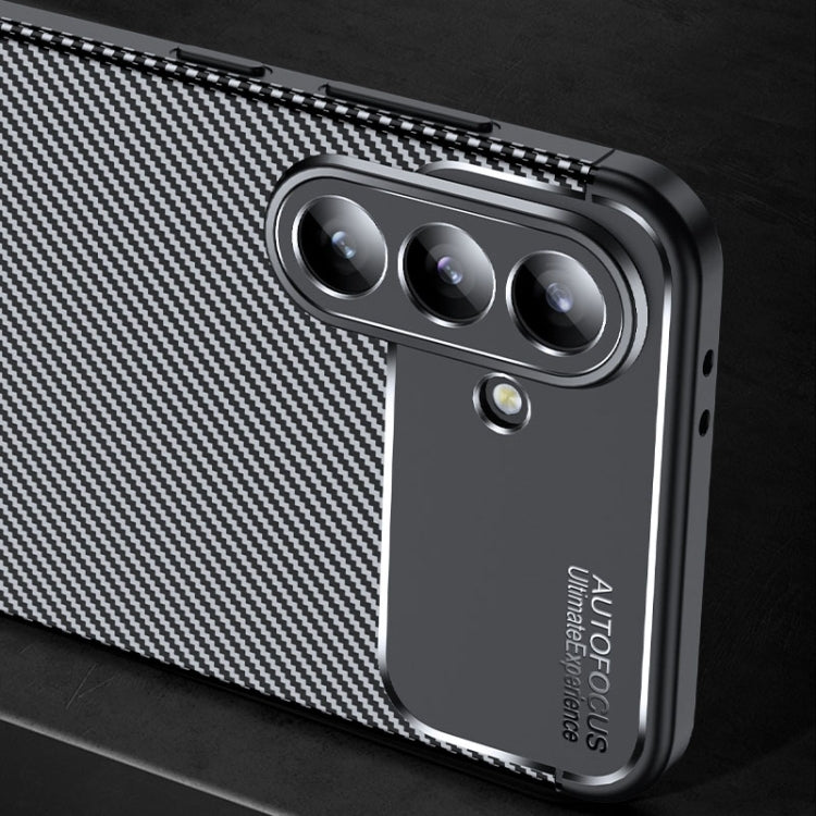 For Samsung Galaxy A56 5G Carbon Fiber Texture Shockproof TPU Phone Case - Black