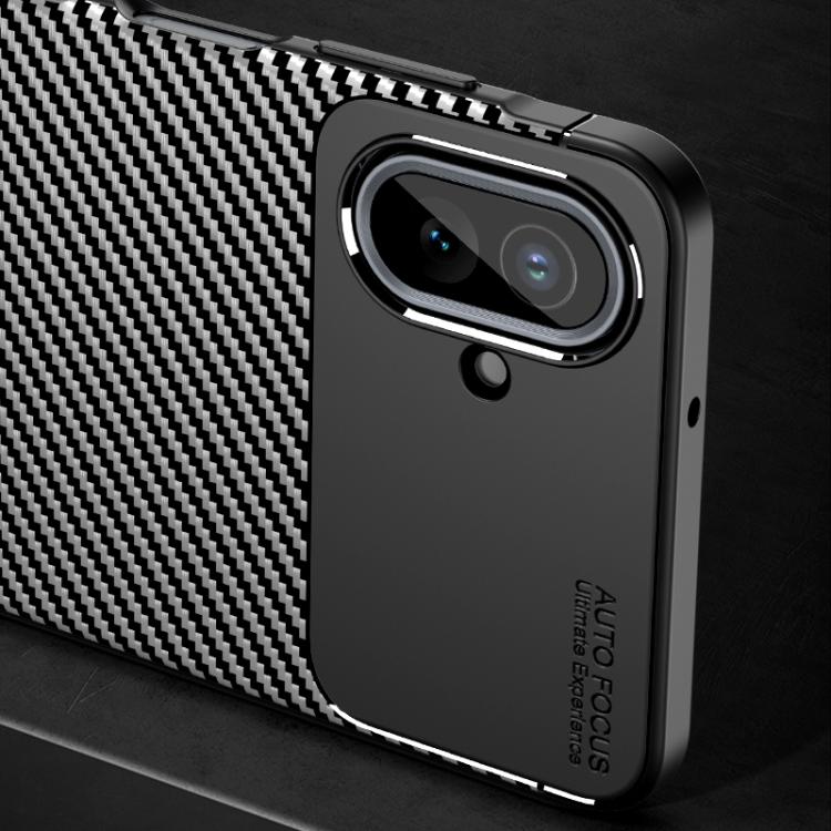 For Samsung Galaxy A07 4G Carbon Fiber Texture Shockproof TPU Phone Case - Black