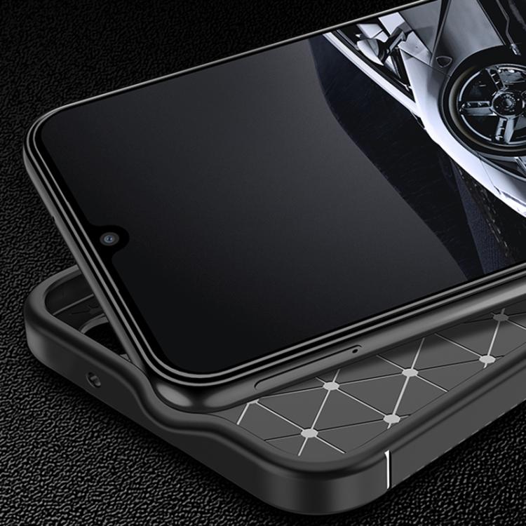 For Samsung Galaxy A17 5G Carbon Fiber Texture Shockproof TPU Phone Case - Black