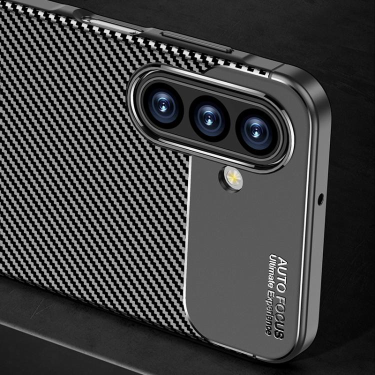 For Samsung Galaxy A17 5G Carbon Fiber Texture Shockproof TPU Phone Case - Black