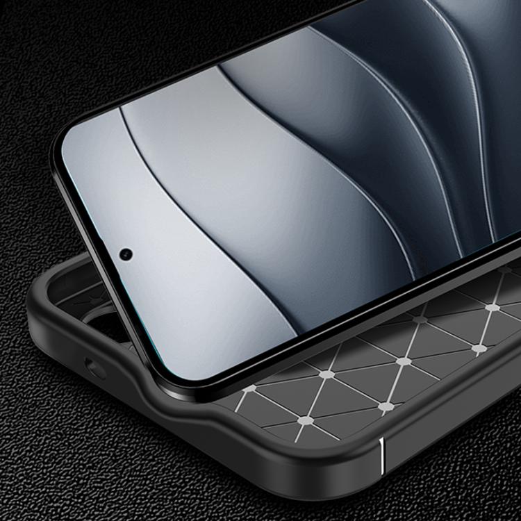 For Samsung Galaxy A57 5G Carbon Fiber Texture Shockproof TPU Phone Case - Black