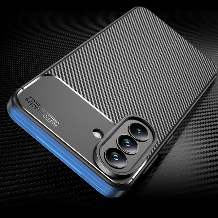 For Samsung Galaxy A57 5G Carbon Fiber Texture Shockproof TPU Phone Case - Black