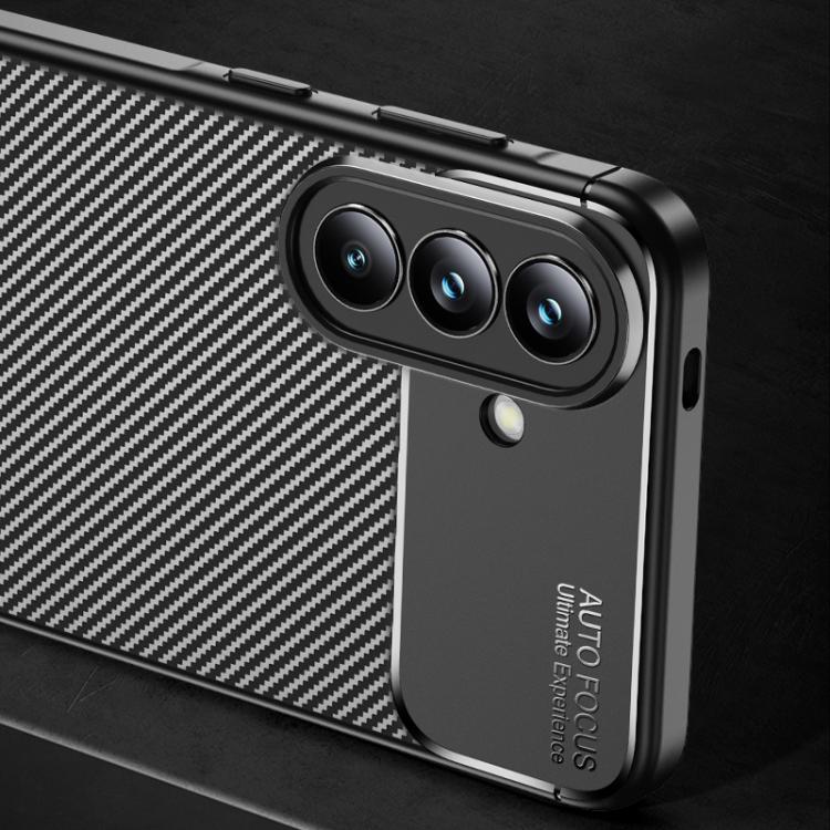 For Samsung Galaxy A57 5G Carbon Fiber Texture Shockproof TPU Phone Case - Black