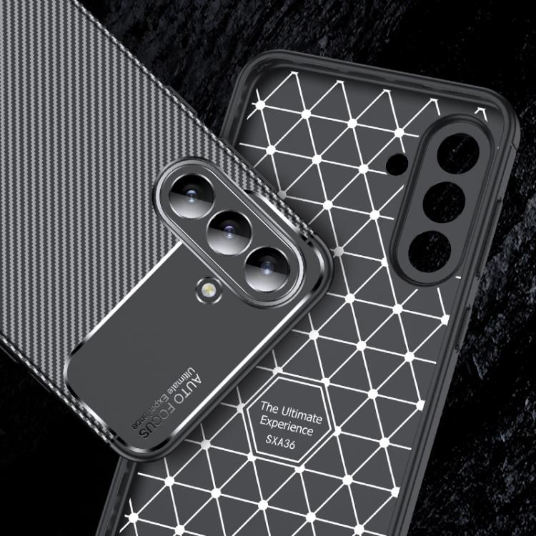 For Samsung Galaxy A37 5G Carbon Fiber Texture Shockproof TPU Phone Case - Black