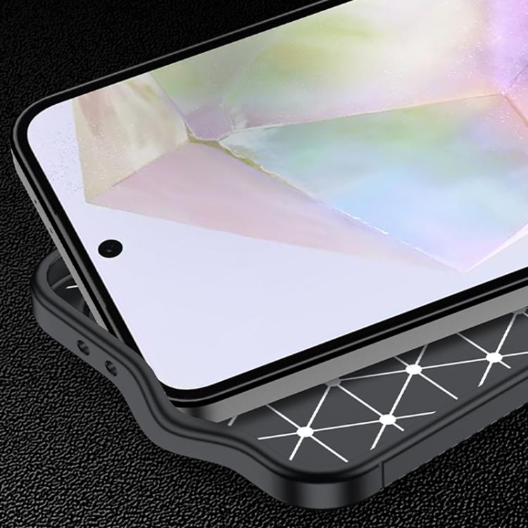 For Samsung Galaxy A37 5G Carbon Fiber Texture Shockproof TPU Phone Case - Black
