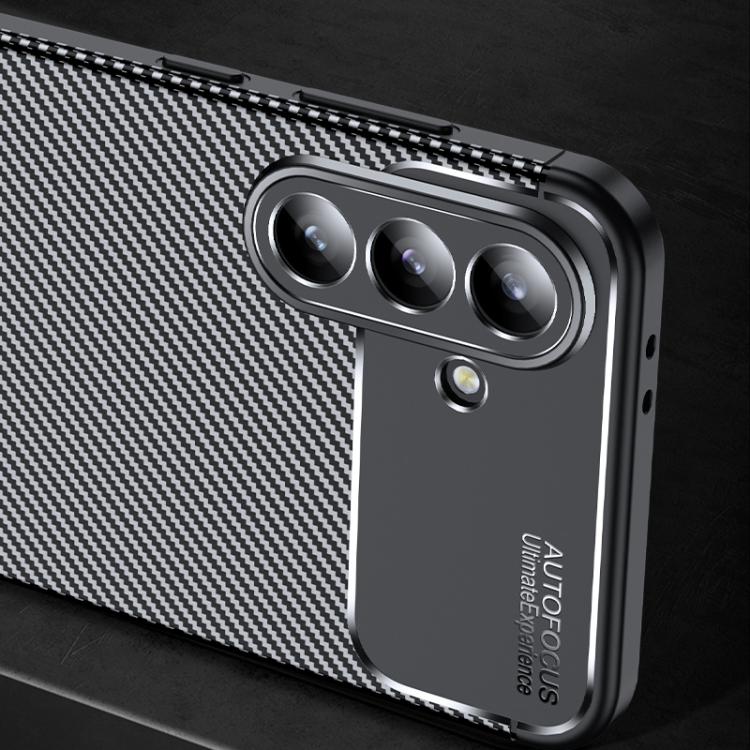 For Samsung Galaxy A37 5G Carbon Fiber Texture Shockproof TPU Phone Case - Black