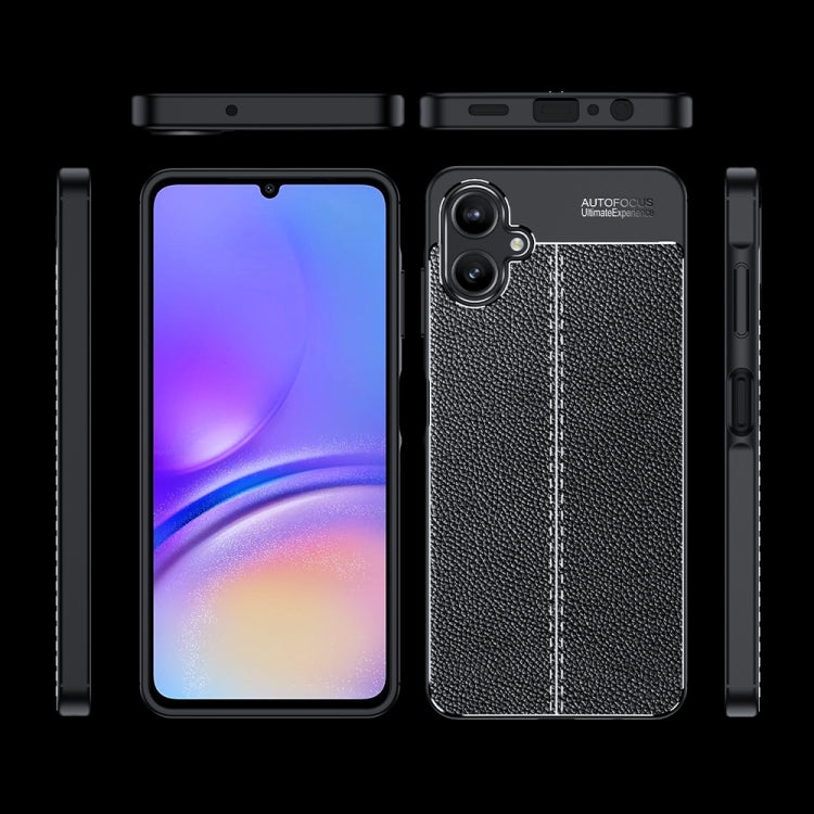 For Samsung Galaxy A06 4G Litchi Texture Shockproof TPU Phone Case - Black