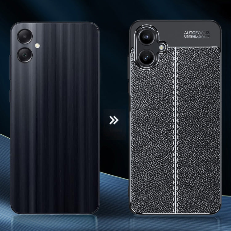 For Samsung Galaxy A06 4G Litchi Texture Shockproof TPU Phone Case - Black