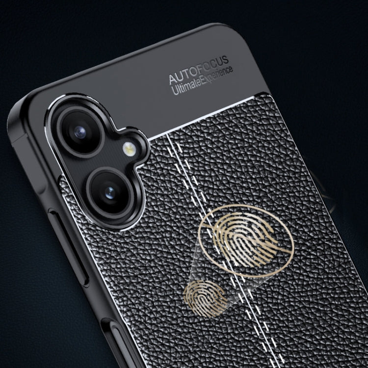 For Samsung Galaxy A06 4G Litchi Texture Shockproof TPU Phone Case - Black