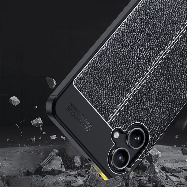 For Samsung Galaxy A06 4G Litchi Texture Shockproof TPU Phone Case - Black