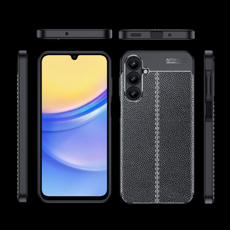 For Samsung Galaxy A16 5G Litchi Texture Shockproof TPU Phone Case - Black