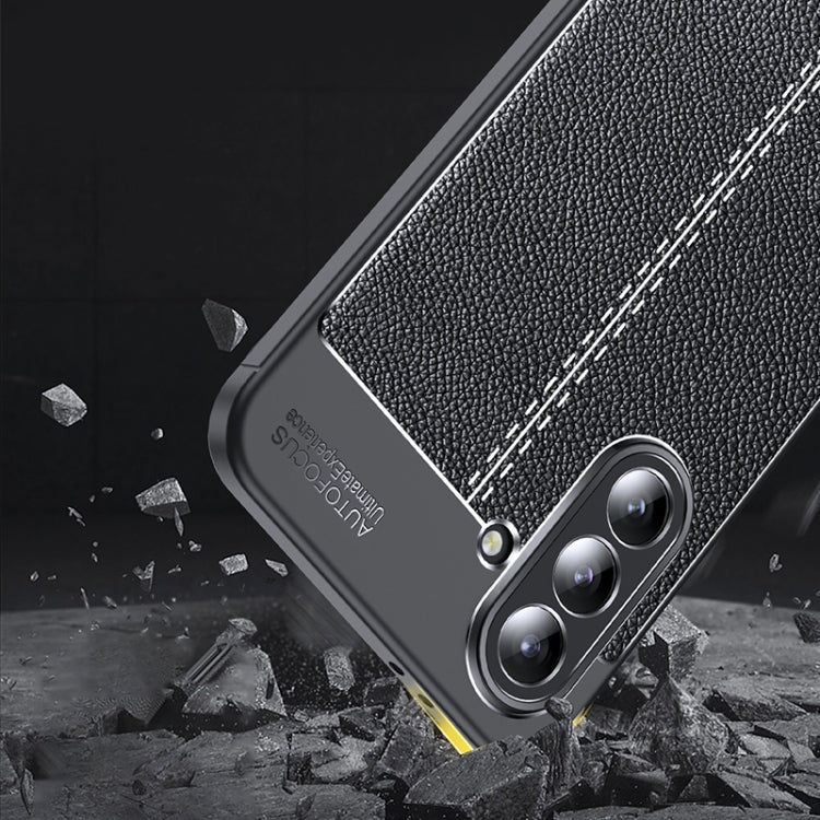 For Samsung Galaxy A36 5G Litchi Texture Shockproof TPU Phone Case - Black