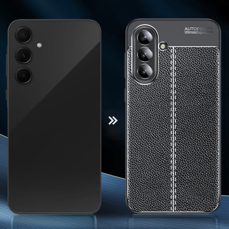 For Samsung Galaxy A36 5G Litchi Texture Shockproof TPU Phone Case - Black