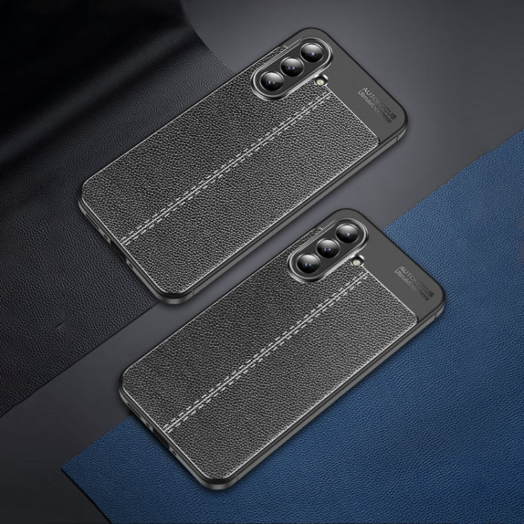 For Samsung Galaxy A56 5G Litchi Texture Shockproof TPU Phone Case - Black
